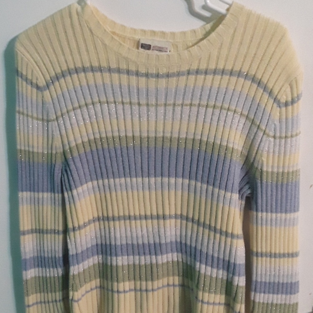 Yellow Striped Sweater with Glitter